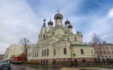 Saint Peterburg, Rusya - 10 Kasım 2019: Shestakov Kilisesi, Tanrı 'nın Annesi, Gürcistan kilisesi