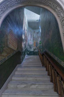 Moskova, Rusya - 19 Kasım 2019: Sretensky Manastırı 'nın Hıristiyan Ortodoks Kilisesi. Rusya katedralinin yeni şehitleri ve Confessorleri 