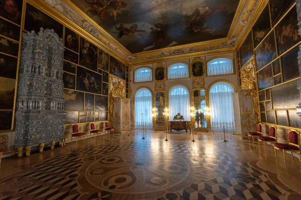 Tsarskoye Selo Pushkin São Petersburgo Rússia Novembro 2019 Interior Dourado — Fotografia de Stock