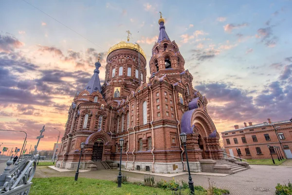 Igreja Epifania Ilha Gutuevsky São Petersburgo Rússia Durante Dia Foi — Fotografia de Stock