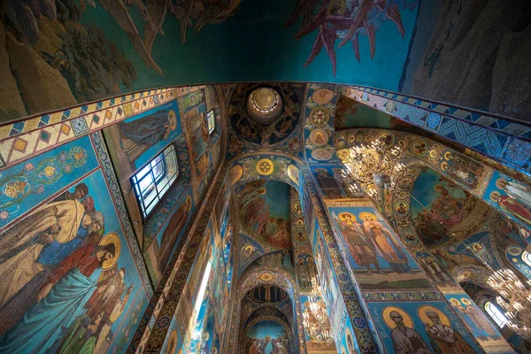São Petersburgo Rússia Novembro 2019 Interior Colorido Mosaicos Igreja Salvador — Fotografia de Stock