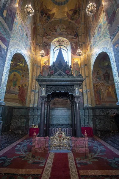 Sint Petersburg Rusland November 2019 Kleurrijk Interieur Mozaïeken Kerk Van — Stockfoto