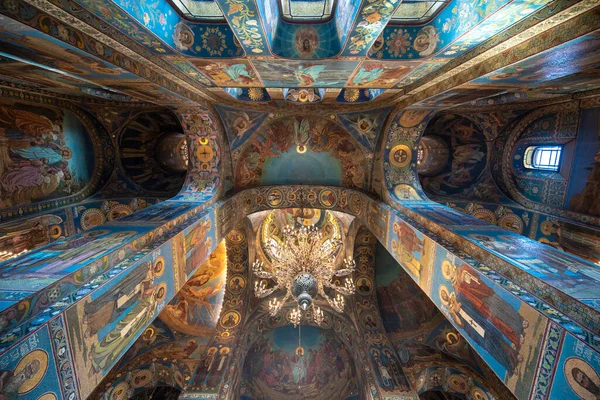 San Petersburgo Rusia Noviembre 2019 Interior Colorido Mosaicos Iglesia Del — Foto de Stock