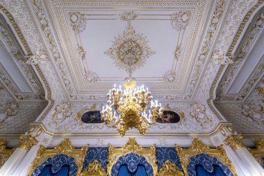 Aziz Pettersburg. RUSSIA - 11 Ocak 2020: Shuvalov Sarayı şimdi St. Petersburg Faberge Müzesi 'ne ev sahipliği yapmaktadır