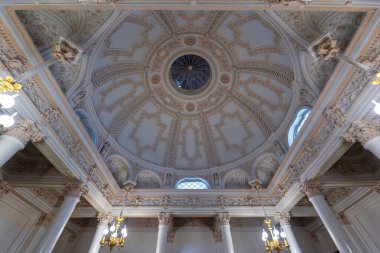 Aziz Pettersburg. RUSSIA - 11 Ocak 2020: Shuvalov Sarayı şimdi St. Petersburg Faberge Müzesi 'ne ev sahipliği yapmaktadır