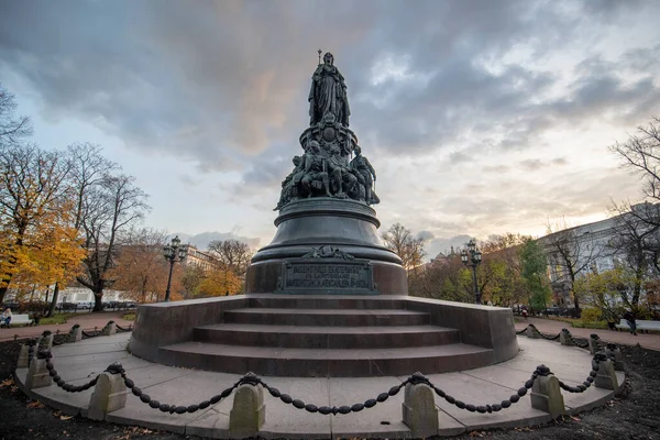 Säker Petersburg Russia November 2019 Monumentet Till Katarina Den Stora — Stockfoto