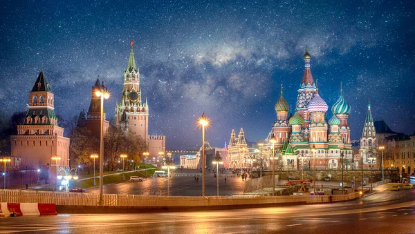Sightseeing Von Moskau Russland Blick Auf Den Moskauer Kreml Und — Stockfoto