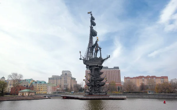 Moskva Ryssland 2020 Peter Den Stores Monument Moskvas Flod Populärt — Stockfoto