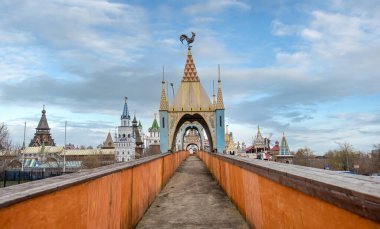 Moskova, Rusya - 15.02.2020: Kremlin in Izmailovo veya İzmailovskiy Kremlin. Mimari kompleks, tarihi müze ve eğlence merkezi