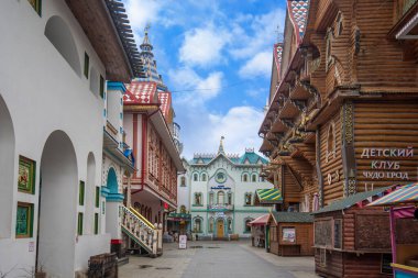 Moskova, Rusya - 15.02.2020: Kremlin in Izmailovo veya İzmailovskiy Kremlin. Mimari kompleks, tarihi müze ve eğlence merkezi