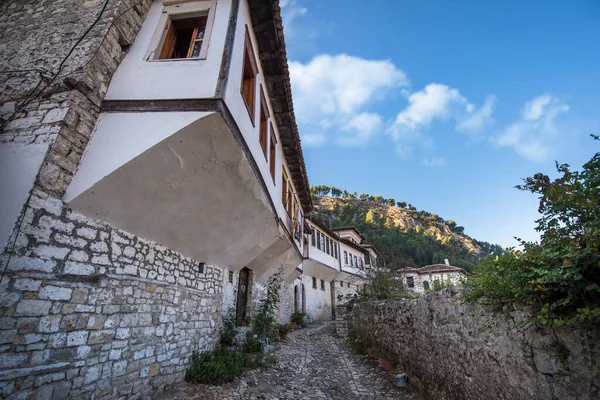 Historische Stadt Traditionelle Osmanische Häuser Der Altstadt Von Berat Bezirk — Stockfoto