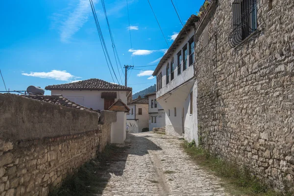 Cidade Histórica Casas Otomanas Tradicionais Cidade Velha Berat Distrito Mangalem — Fotografia de Stock