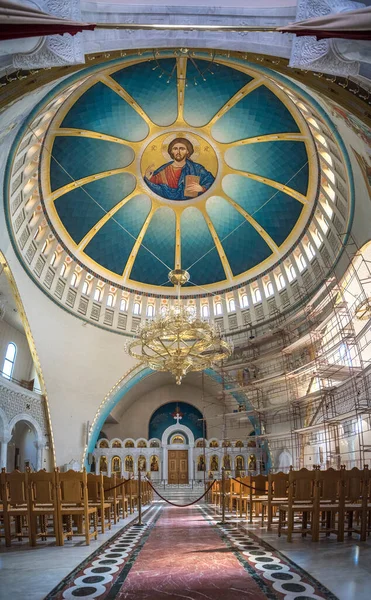 Tirana Albánie Října 2019 Uvnitř Interiéru Vzkříšení Kristovy Ortodoxní Katedrály — Stock fotografie