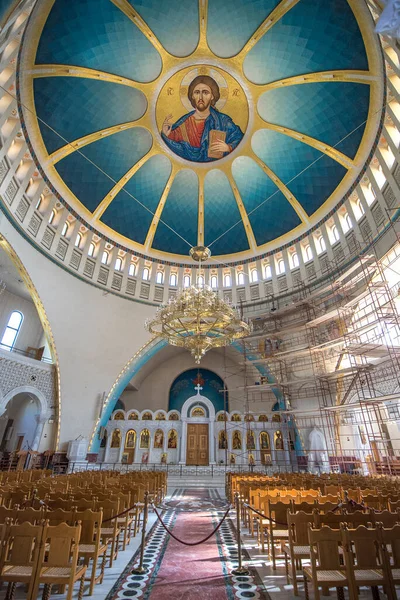 Tirana Albánie Října 2019 Uvnitř Interiéru Vzkříšení Kristovy Ortodoxní Katedrály — Stock fotografie