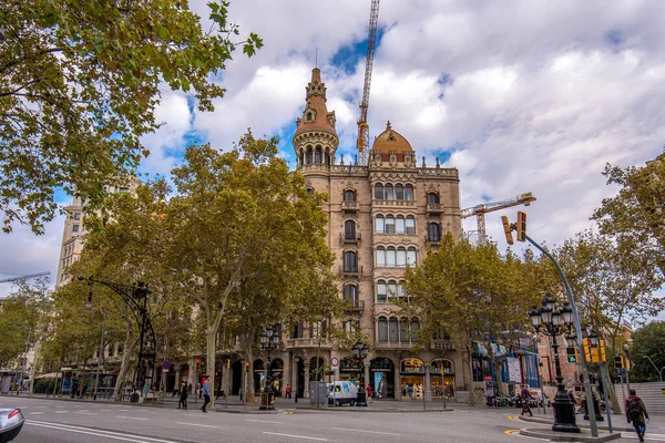 Barcelona Hiszpania Listopada 2019 Wnętrze Starego Domu Centrum Barcelony Widok — Zdjęcie stockowe
