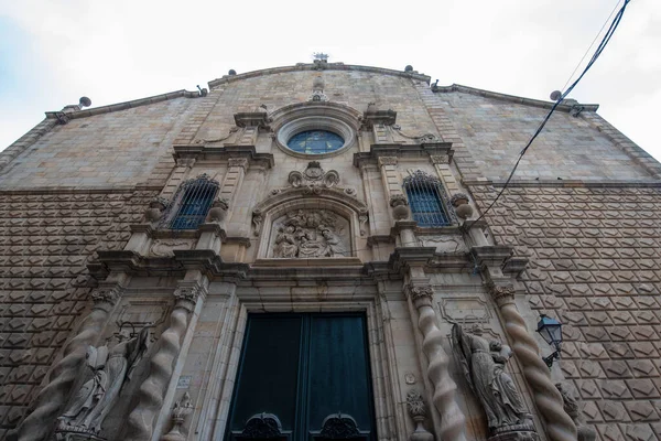 Barcelona Spanje Voorgevel Van Parroquia Verge Betlem Kerk 1553 Gelegen — Stockfoto