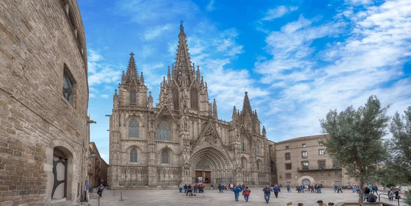 Barcelona Spanien November 2019 Panoramautsikt Över Barcelonas Katedral Catedral Santa — Stockfoto