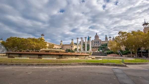 Барселона Испания Вид Площадь Испании Дворец Монжуич Каталонский Национальный Художественный — стоковое фото