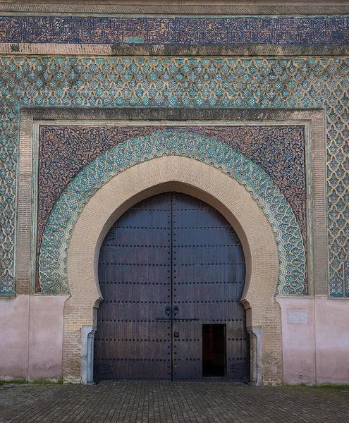 Meknes Μαρόκο Πύλη Bab Mansour Bab Mansour Laleuj Διακοσμημένη Πολύ — Φωτογραφία Αρχείου