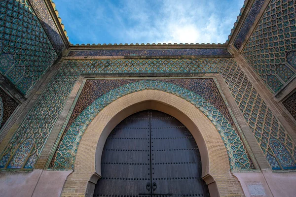 Meknes Marokko Bab Mansour Poort Bab Mansour Laleuj Versierd Met — Stockfoto