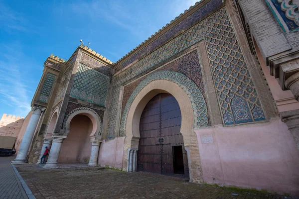 Meknes Marokko Bab Mansour Poort Bab Mansour Laleuj Versierd Met — Stockfoto