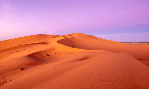 Панорама Заходу Сонця Пустелі Дюнес Ерг Чеббі Пустелі Сахара Поблизу — стокове фото