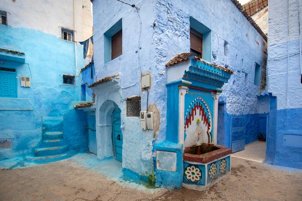Krásný Výhled Modré Město Chefchaouen Morocco Medina Tradiční Marocké Architektonické — Stock fotografie