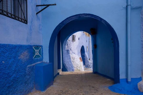 Hermosa Vista Ciudad Azul Chefchaouen Marruecos Medina Detalles Arquitectónicos Tradicionales — Foto de Stock