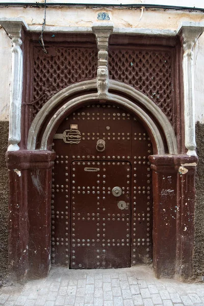 Rabat Marocco Design Tradizionale Stile Marocchino Antica Porta Ingresso Legno — Foto Stock