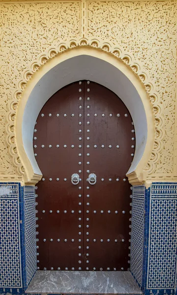 Rabat Morocco Traditional Moroccan Style Design Ancient Wooden Entry Door — Stock Photo, Image