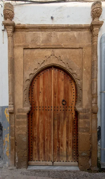 Rabat Marokkó Hagyományos Marokkói Stílusú Design Egy Ősi Bejárati Ajtó — Stock Fotó