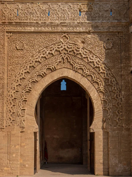 Πύλη Εισόδου Τσέλα Chellah Sala Colonia Είναι Μια Μεσαιωνική Οχυρωμένη — Φωτογραφία Αρχείου