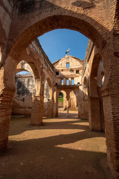 Old Ruins Arches Chellah Sala Colonia Uma Necrópole Fortificada Medieval — Fotografia de Stock