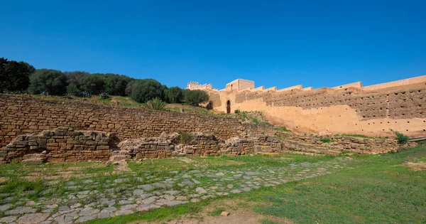 Παλαιά Ερείπια Και Καμάρες Της Chellah Sala Colonia Είναι Μια — Φωτογραφία Αρχείου