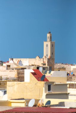 El Jadida, Fas 'taki Mazagan manzarası. Eski şehrin etrafındaki şehir duvarı. UNESCO Dünya Mirası olarak kayıtlı Portekiz tahkim edilmiş bir liman kentidir.. 