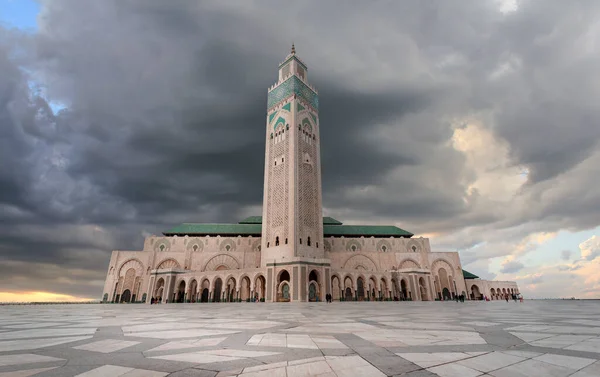 Mešita Hassan Dne Casablance Maroku Největší Mešita Maroku Jedna Nejkrásnějších — Stock fotografie