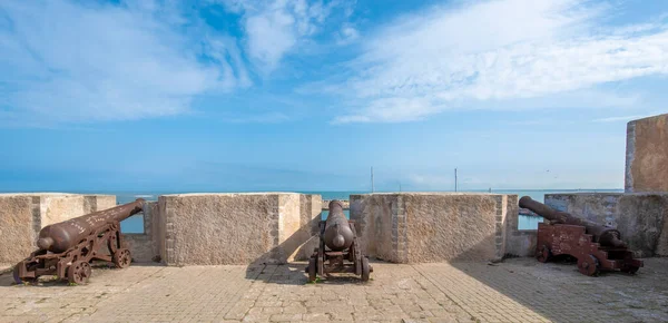 Panoramic View Old Artillery Guns Mazagan Jadida Morocco City Wall — Stock Photo, Image