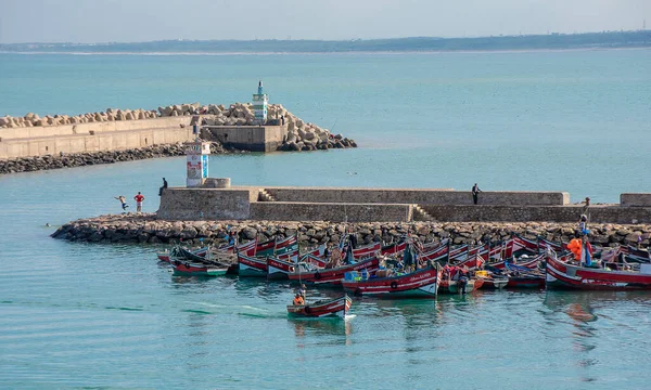 Jadida Morocco 2019 View Port Boats Mazagan City Wall Portuguese — Stock Photo, Image