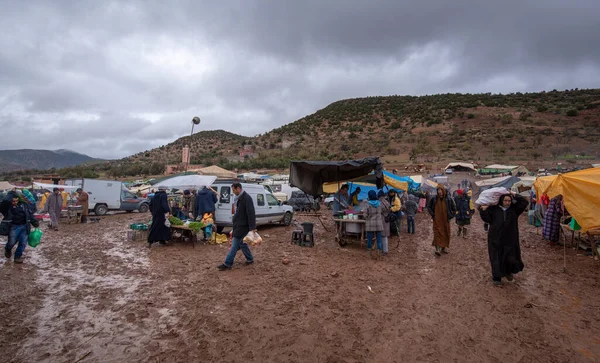 Fes Morocco January 2019 View Weekly Berber Souk Market Bazaar — 图库照片