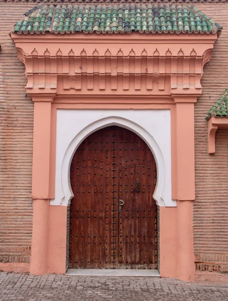 Traditionell Marockansk Stil Design Gammal Trä Entré Dörr Gamla Medina — Stockfoto
