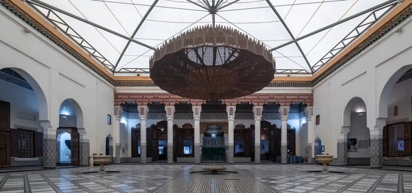 Marrakech Maroko Stycznia 2019 Wnętrze Muzeum Marrakeszu Pałacu Dar Menebhi — Zdjęcie stockowe
