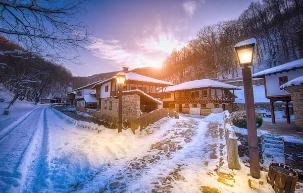 Gamla Traditionella Bulgariska Hus Arkitektonisk Etnografisk Komplex Etar Etara Nära — Stockfoto