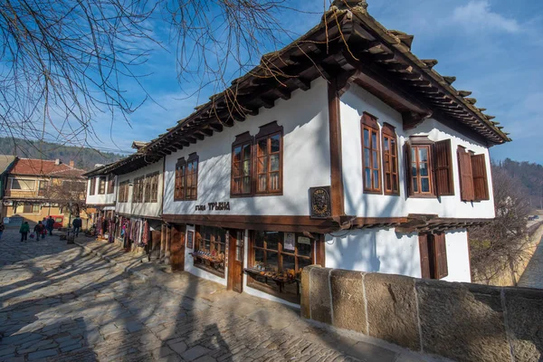 Tryavna Bulgaria Febrero 2019 Casas Antiguas Ciudad Histórica Tryavna Región — Foto de Stock