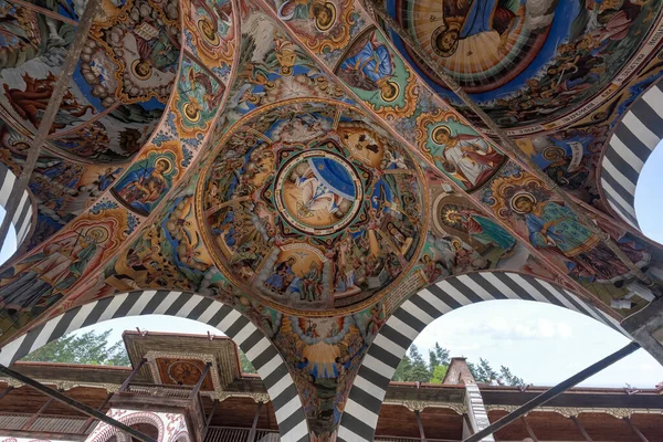 Rila Bulgarien 2020 Schöne Dekoration Des Orthodoxen Rila Klosters Eines — Stockfoto