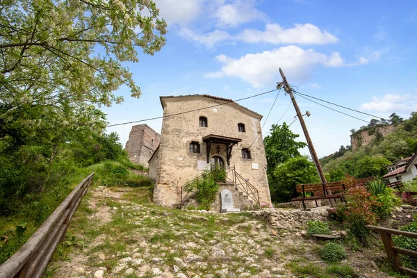 Melnik Bulgarien Traditionelle Alte Bulgarische Kirche Und Häuser Melnik Der — Stockfoto