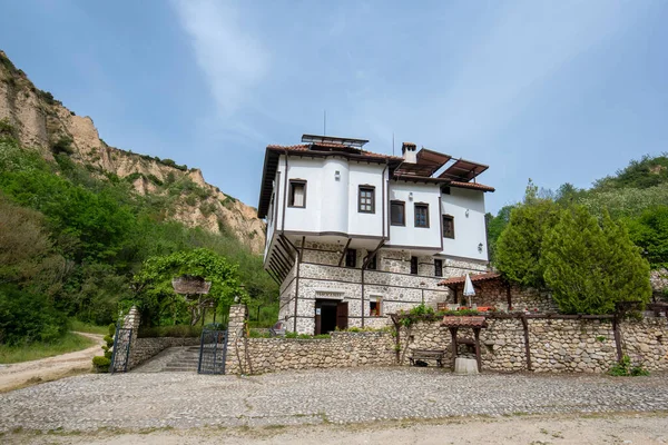 Stare Bułgarskie Domy Melnik Bułgaria Najmniejsze Bułgarskie Miasteczko Wiosną — Zdjęcie stockowe
