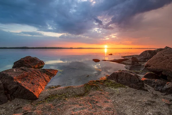 Beautiful Cloudy Sunset Stony Part South East Black Sea Coast — Stock Photo, Image