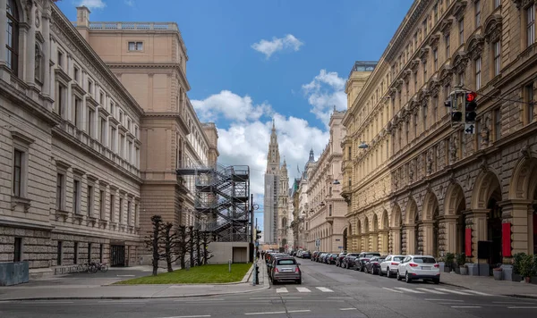 Vista Wiener Rathaus Ayuntamiento Viena Austria Ayuntamiento Estilo Neogótico —  Fotos de Stock