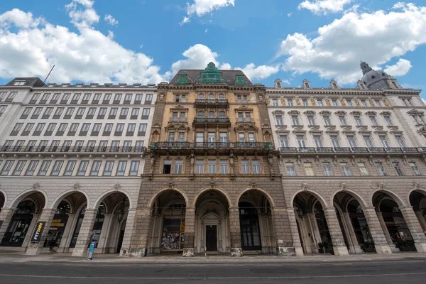 Wien Österreich 2020 Fassade Eines Historischen Gebäudes Der Wiener Altstadt — Stockfoto