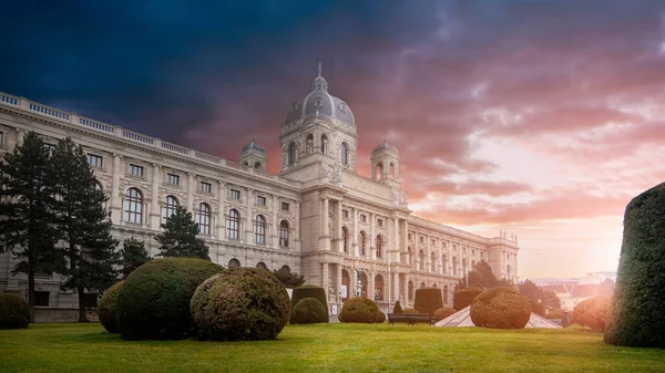 Museum of Art History (Kunsthistorisches museum) on Maria Theresa square (Maria-Theresien-Platz) in Vienna, Austria at sunset
